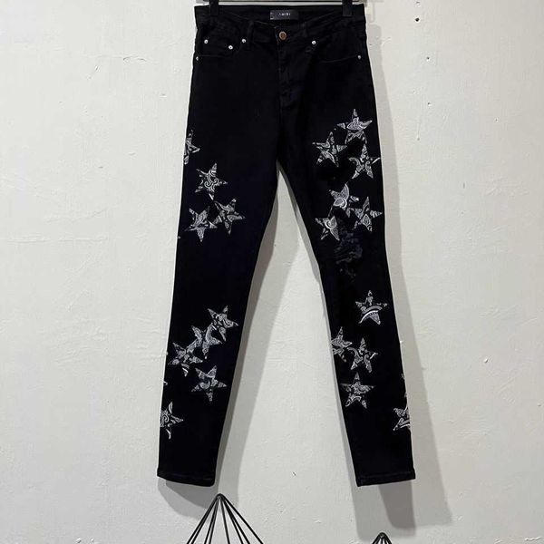jeans mens am1r1 trousers pants mirri ripped fashion designer brand new star patch black wash worn men's high street hip hop leisure co, Blue
jeans mens am1r1 trousers pants mirri ripped fashion designer brand new star patch black wash worn men's high street hip hop leisure co, Blue