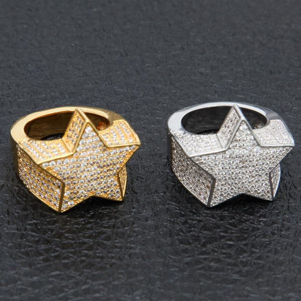 men's fashion copper gold color plated ring exaggerate iced out cz stone star shape ring jewelry2198, Silver
men's fashion copper gold color plated ring exaggerate iced out cz stone star shape ring jewelry2198, Silver
