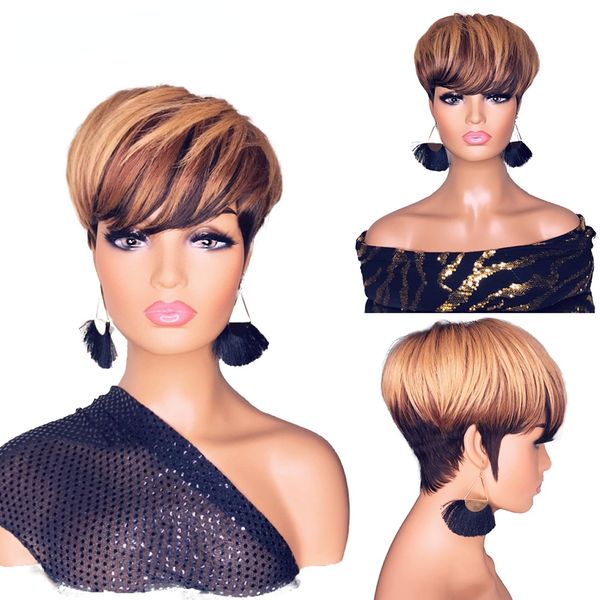 short bob pixie cut wigs for black women straight honey blonde highlight brazilian remy hair full lace front wig with bangs, Black;brown
short bob pixie cut wigs for black women straight honey blonde highlight brazilian remy hair full lace front wig with bangs, Black;brown