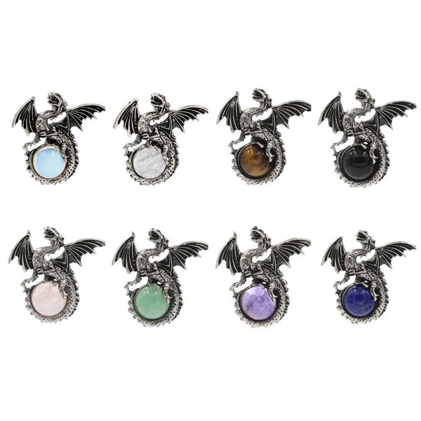 fashion jewelry vintage natural crystal quartz wing dragon pendant for women men accessorice, Silver
fashion jewelry vintage natural crystal quartz wing dragon pendant for women men accessorice, Silver