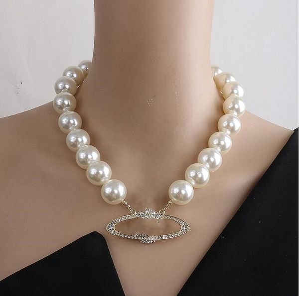 european and american large pearl necklace full of diamonds fashion collarbone chain female, Silver
european and american large pearl necklace full of diamonds fashion collarbone chain female, Silver