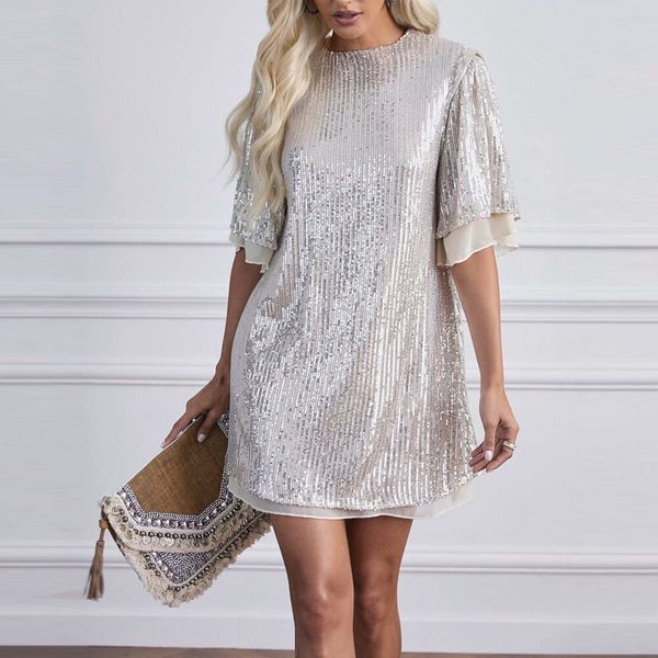 casual dresses summer women sequin dress short sleeve glitter loose a line dress female elegant sparking party club dress vestidos 230316, Black;gray
casual dresses summer women sequin dress short sleeve glitter loose a line dress female elegant sparking party club dress vestidos 230316, Black;gray