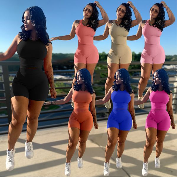 women tracksuits two pieces set vest sportswear new summer solid color sports shorts suit fashion sportsuits, Gray
women tracksuits two pieces set vest sportswear new summer solid color sports shorts suit fashion sportsuits, Gray