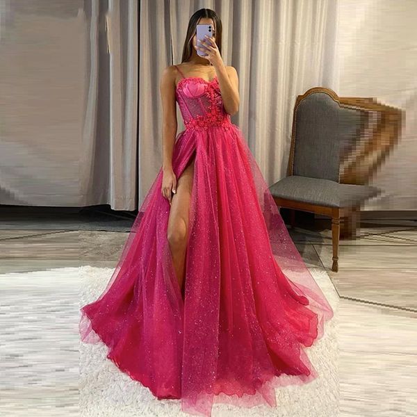 sparkly pink evening formal dress lace spaghetti strap sequines appliques prom party gowns high side slit sleeveless robe de soiree 2023, Black;red
sparkly pink evening formal dress lace spaghetti strap sequines appliques prom party gowns high side slit sleeveless robe de soiree 2023, Black;red