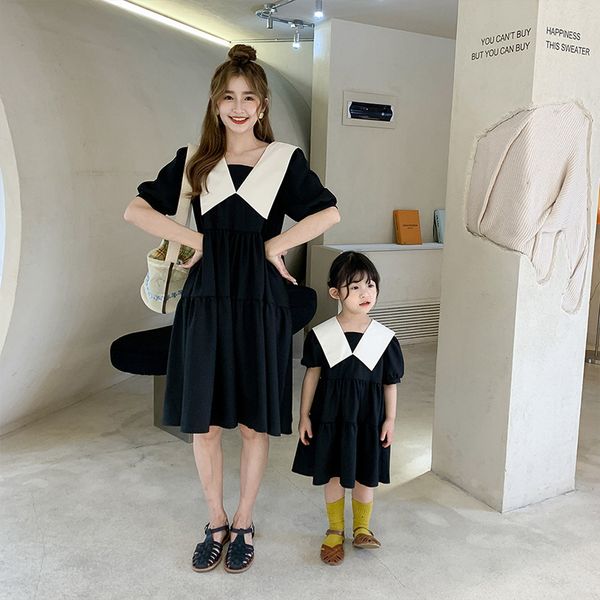 family matching outfits summer fashion turn-down collar family dress mom and dughter short sleeve thin princess dresses 230316, Blue
family matching outfits summer fashion turn-down collar family dress mom and dughter short sleeve thin princess dresses 230316, Blue