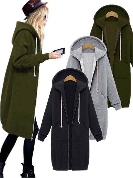 women's hoodies sweatshirts once casual women long hoodies sweatshirt coat zip up outerwears hooded jacket winter pockets plus size out, Black
women's hoodies sweatshirts once casual women long hoodies sweatshirt coat zip up outerwears hooded jacket winter pockets plus size out, Black