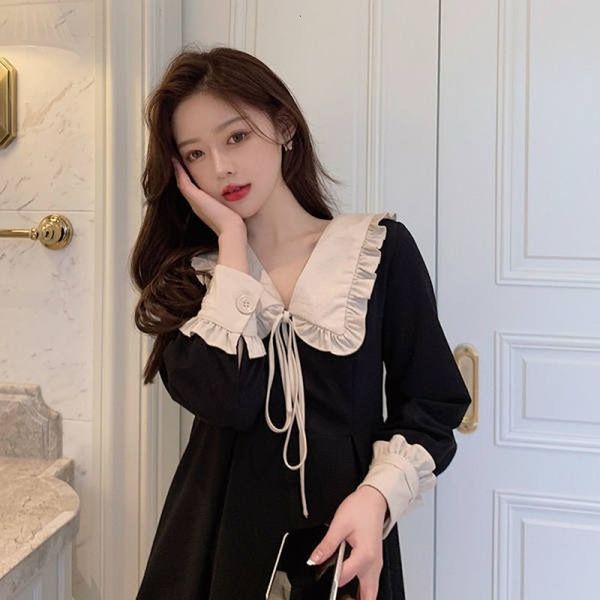 casual dresses black sailor collar button lace stitching casual dress women shirt long sleeve midi dress ladies high waist slim elegant dres, Black;gray
casual dresses black sailor collar button lace stitching casual dress women shirt long sleeve midi dress ladies high waist slim elegant dres, Black;gray