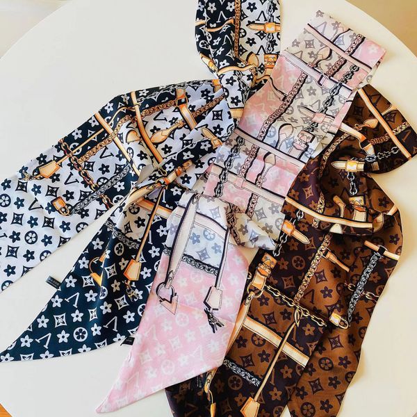 design scarf long scarf streamer fashion headband with bag neck scarf imitation silk can be worn all seasons, Blue;gray
design scarf long scarf streamer fashion headband with bag neck scarf imitation silk can be worn all seasons, Blue;gray