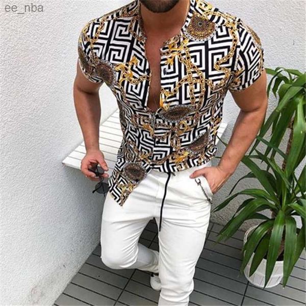 mens shirt fashion printed shirt cardigan gold chain pattern trend short sleeve button shirt slim fit shirts fashion casual clothes, White;black
mens shirt fashion printed shirt cardigan gold chain pattern trend short sleeve button shirt slim fit shirts fashion casual clothes, White;black