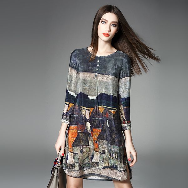 oc 462m03# summer women's maternity dress european and american silk printed round neck a-line skirt customized, White
oc 462m03# summer women's maternity dress european and american silk printed round neck a-line skirt customized, White