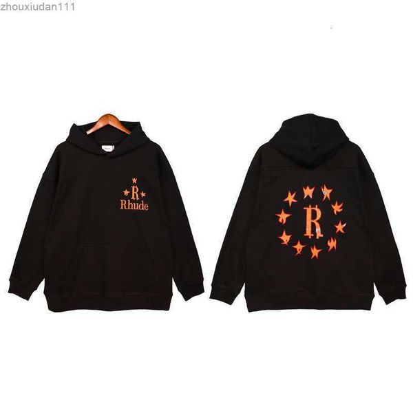 fashion brand luxury rhude new r star printed hoodie trend men's casual loose top, Black
fashion brand luxury rhude new r star printed hoodie trend men's casual loose top, Black