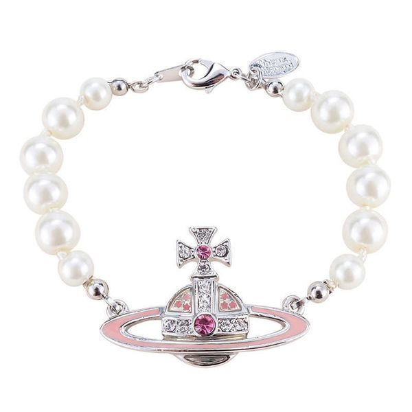 western empress dowager vivienne pink paint saturn pearl bracelet punk temperament net red ins women's style, Black
western empress dowager vivienne pink paint saturn pearl bracelet punk temperament net red ins women's style, Black