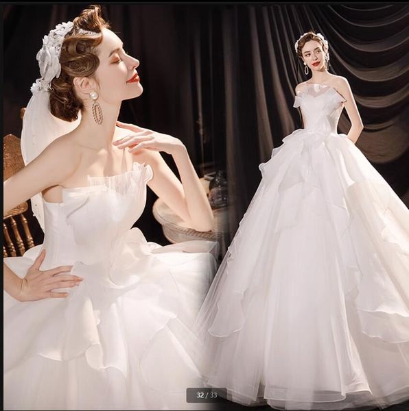 2023 white tulle gorgeous ball gown wedding dress strapless sweetheart ruffled princess puffy long bridal gowns corset floor length simple b
2023 white tulle gorgeous ball gown wedding dress strapless sweetheart ruffled princess puffy long bridal gowns corset floor length simple b