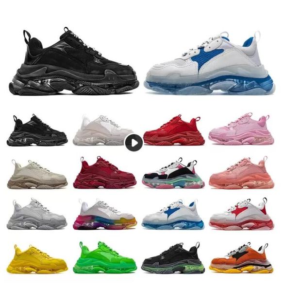 men women 17fw triple s dad outfits casual shoes sneaker clear bubble bottom black red pink green yellow grey multi color old grandpa traine, Blue
men women 17fw triple s dad outfits casual shoes sneaker clear bubble bottom black red pink green yellow grey multi color old grandpa traine, Blue