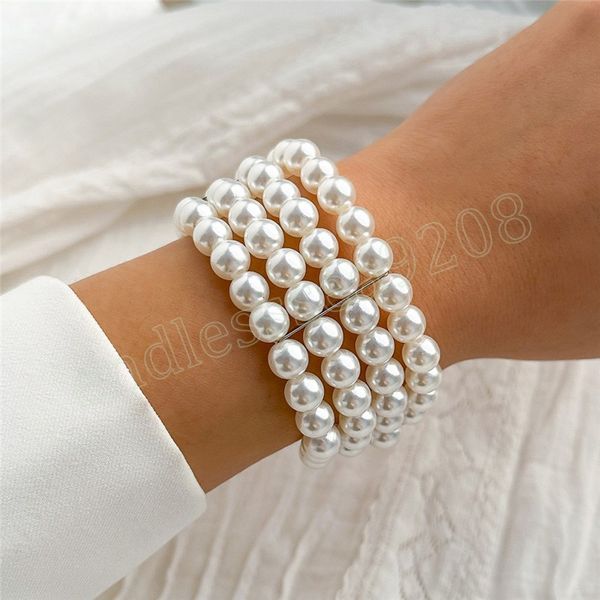 multilayer white imitation pearl chain bracelet for women wedding bridal elegant beaded bracelets hand jewelry, Golden;silver
multilayer white imitation pearl chain bracelet for women wedding bridal elegant beaded bracelets hand jewelry, Golden;silver