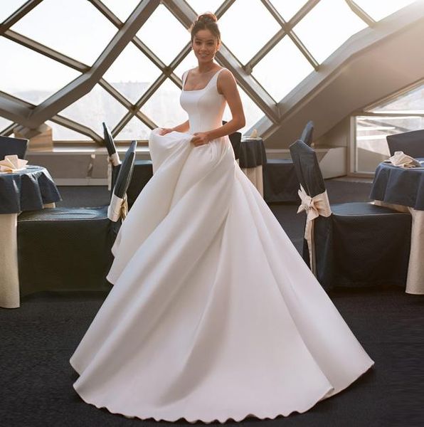 2021 wedding dress vestido de noiva squre neck sleeveless beading belt simple backless satin bridal gown plus size mariage5582906, White
2021 wedding dress vestido de noiva squre neck sleeveless beading belt simple backless satin bridal gown plus size mariage5582906, White