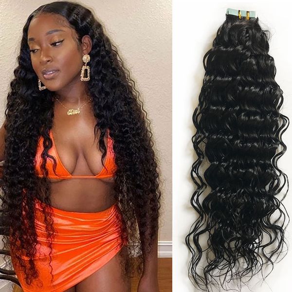 curly tape in hair extensions malaysian remy human hair 40 pieces skin weft adhesive tapes in 8-30inch for women, Black
curly tape in hair extensions malaysian remy human hair 40 pieces skin weft adhesive tapes in 8-30inch for women, Black