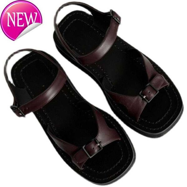 designer the row dress shoes sandals the new version of original are women's with flat head and light sponge cake soled leather, Black
designer the row dress shoes sandals the new version of original are women's with flat head and light sponge cake soled leather, Black