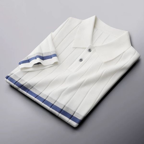 men's polos high end luxury summer striped lapel knitted polo shirt men's sweater short sleeve slim fit korean fashion casual t-sh, White;black
men's polos high end luxury summer striped lapel knitted polo shirt men's sweater short sleeve slim fit korean fashion casual t-sh, White;black