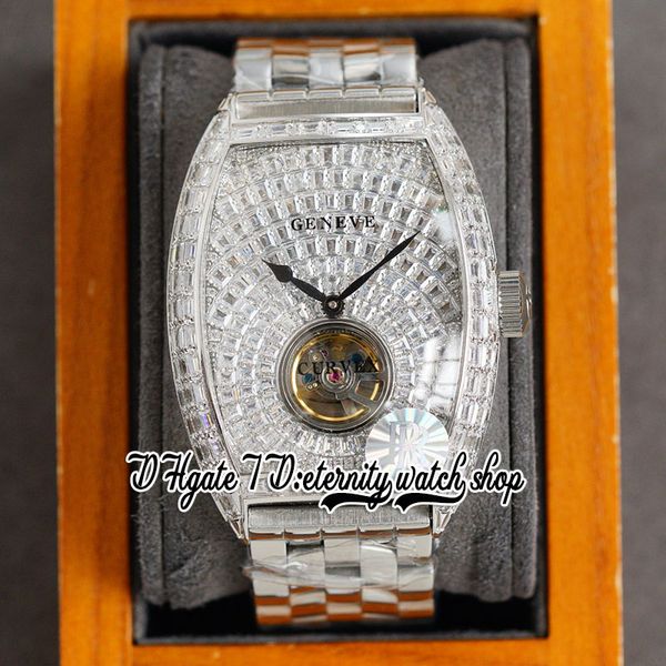 twf v2 cintree curvex automatic tourbillon mens watch paved baguette cut diamond case iced out diamond dial stainless steel bracelet super e, Slivery;brown
twf v2 cintree curvex automatic tourbillon mens watch paved baguette cut diamond case iced out diamond dial stainless steel bracelet super e, Slivery;brown