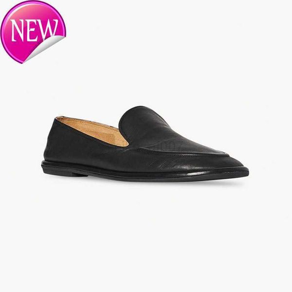 small the row soft comfortable leather single shoe french round head flat sole with lefu shoes for women, Black
small the row soft comfortable leather single shoe french round head flat sole with lefu shoes for women, Black