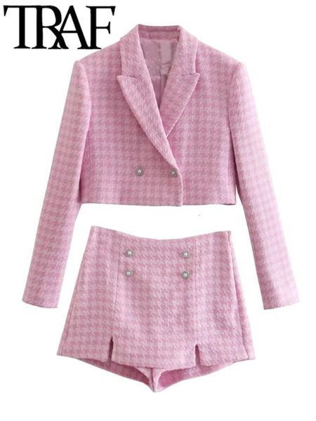women's two piece pants traf spring women casual cropped tweed jacket ornate button houndstooth pink blazer skorts shorts 2 piece set 2, White
women's two piece pants traf spring women casual cropped tweed jacket ornate button houndstooth pink blazer skorts shorts 2 piece set 2, White