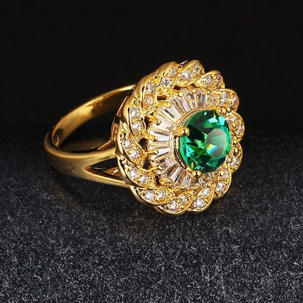 women ring wedding finger band round cut green crystal emerald 18k yellow gold filled brillant engagement bride jewelry gift size 7, Golden;silver
women ring wedding finger band round cut green crystal emerald 18k yellow gold filled brillant engagement bride jewelry gift size 7, Golden;silver