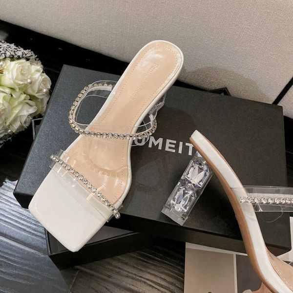 rhinestones transparent square toe female casual outdoor slides slippers bling women pumps shoes ladies high heels sandals 0316, Black
rhinestones transparent square toe female casual outdoor slides slippers bling women pumps shoes ladies high heels sandals 0316, Black
