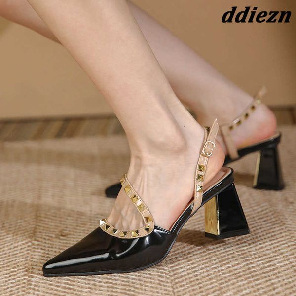 fashion rivet high heels sandals for women in new 2023 pointed toe ladies footwear pumps luxury shoes buckle female sandals 0316, Black
fashion rivet high heels sandals for women in new 2023 pointed toe ladies footwear pumps luxury shoes buckle female sandals 0316, Black