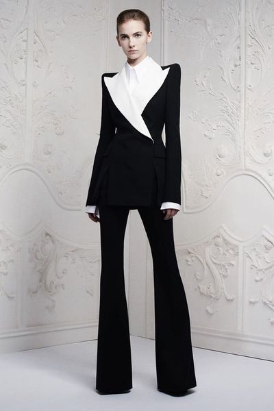 women's suits blazers two pieces black womem with big white lapel female pants work blazer business ladies jacketpants 230314, White;black
women's suits blazers two pieces black womem with big white lapel female pants work blazer business ladies jacketpants 230314, White;black