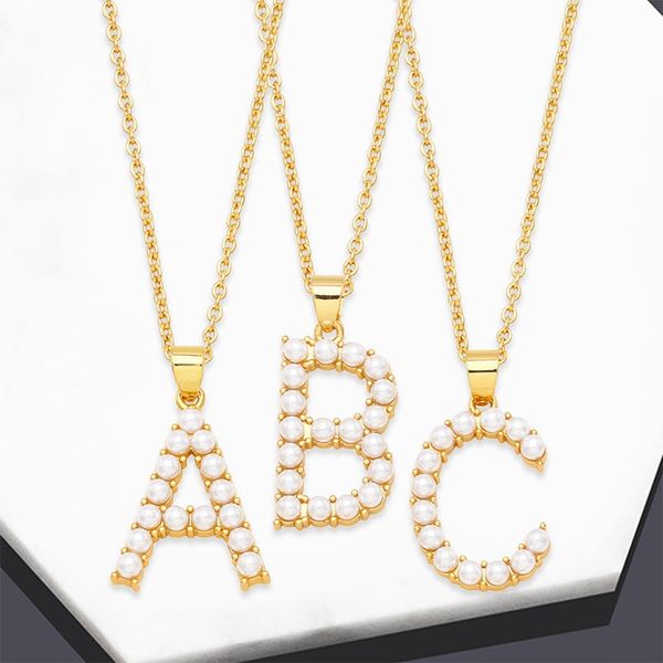 fashion initial name necklace for women copper gold plated pearl 26 a-z english letters alphabet pendant necklace jewelry, Silver
fashion initial name necklace for women copper gold plated pearl 26 a-z english letters alphabet pendant necklace jewelry, Silver