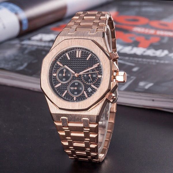 men's women watch rose gold stanless steel 42mm vk chronograph quartz movement sports men watches c1-29, Slivery;brown
men's women watch rose gold stanless steel 42mm vk chronograph quartz movement sports men watches c1-29, Slivery;brown