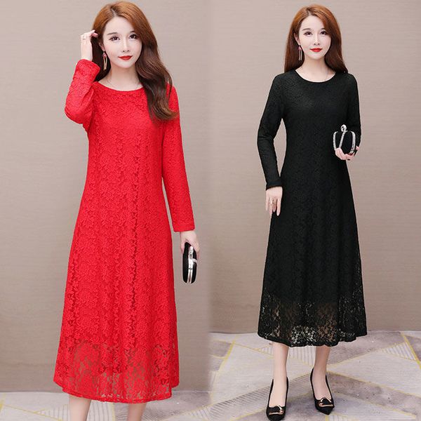 casual dresses spring and autumn long-sleeved lace dress large size dress midi a- line dress woman dress vestido de mujer femme robe 230316, Black;gray
casual dresses spring and autumn long-sleeved lace dress large size dress midi a- line dress woman dress vestido de mujer femme robe 230316, Black;gray