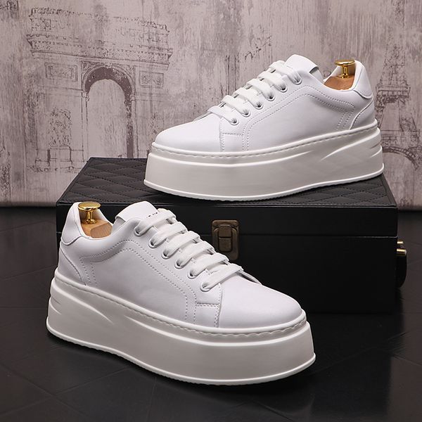 men's white casual shoes board shoes leather thick bottom soft breathable skateboard sneakers fashion style sports shoes, Black
men's white casual shoes board shoes leather thick bottom soft breathable skateboard sneakers fashion style sports shoes, Black