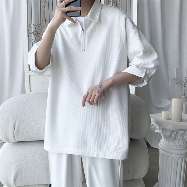men's polos legible summer casual solid color polo shirt men short sleeve turn down collar polo shirt for men 230316, White;black
men's polos legible summer casual solid color polo shirt men short sleeve turn down collar polo shirt for men 230316, White;black