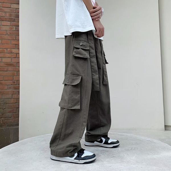 men's pants overalls men's style hong kong style multi pocket loose fashion youth casual pants retro versatile straight pants 2303, Black
men's pants overalls men's style hong kong style multi pocket loose fashion youth casual pants retro versatile straight pants 2303, Black
