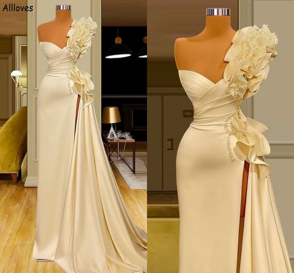 elegant ivoy satin sheath wedding dresses modeest ruffles beading one shoulder simple boho bridal gowns with high split pleated reception pa, White
elegant ivoy satin sheath wedding dresses modeest ruffles beading one shoulder simple boho bridal gowns with high split pleated reception pa, White
