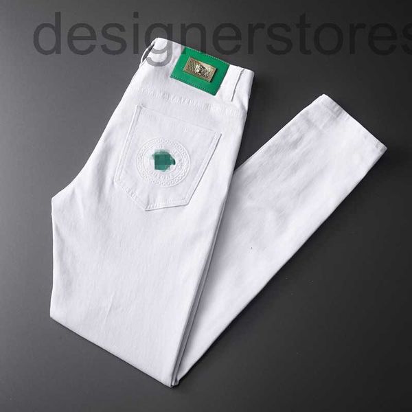 men's jeans designer 2022 summer jeans men's versatile black and white cotton elastic slim embroidery 4b89, Blue 
men's jeans designer 2022 summer jeans men's versatile black and white cotton elastic slim embroidery 4b89, Blue