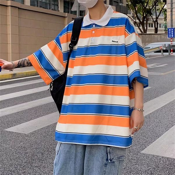 men's polos striped polo shirt male harajuku oversized tshirt boys high street hip hop loose short sleeve gothic polo cool japan t shir, White;black
men's polos striped polo shirt male harajuku oversized tshirt boys high street hip hop loose short sleeve gothic polo cool japan t shir, White;black