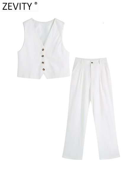 womens two piece pants zevity women fashion v neck breasted sleeveless vest and high waist zipper straight pants female two piece sets mujer, White
womens two piece pants zevity women fashion v neck breasted sleeveless vest and high waist zipper straight pants female two piece sets mujer, White