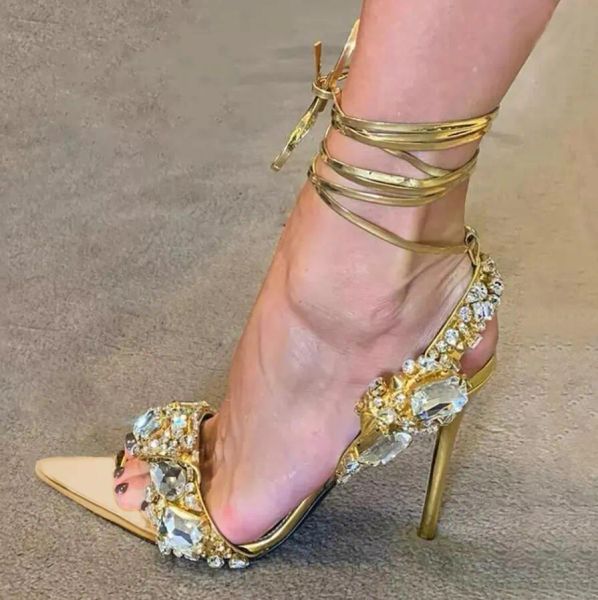 bride sandals women wedding dress shoes heel 110mm pumps sandal ankle strap mirror leather studded crystal stones pointy jewel crystal-embel, Black
bride sandals women wedding dress shoes heel 110mm pumps sandal ankle strap mirror leather studded crystal stones pointy jewel crystal-embel, Black