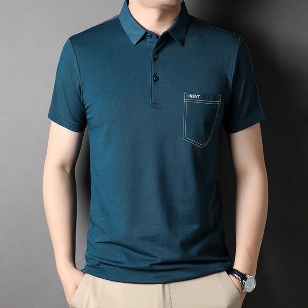 men's polos summer mulberry silk men's short-sleeved t-shirt men's lapel with pockets fashion embroidery cool breathable men&, White;black
men's polos summer mulberry silk men's short-sleeved t-shirt men's lapel with pockets fashion embroidery cool breathable men&, White;black