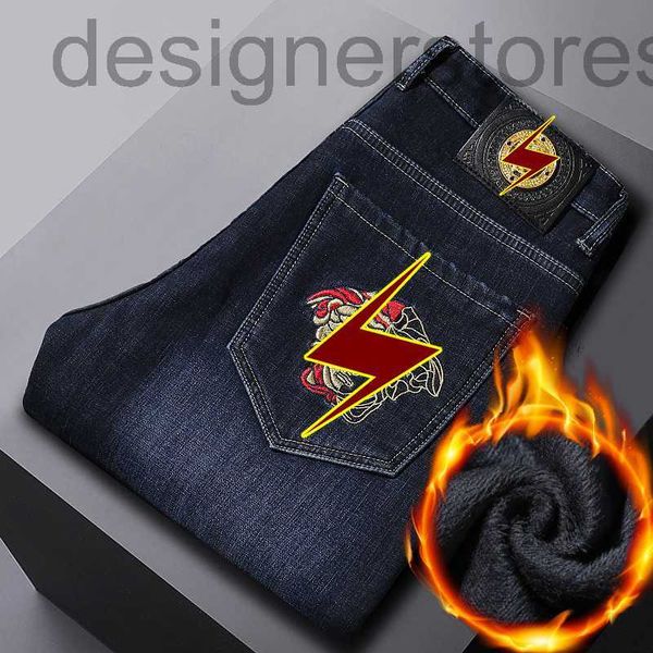 men's jeans designer style embroidered plush jeans fashion versatile stretch slim straight pants wtla, Blue
men's jeans designer style embroidered plush jeans fashion versatile stretch slim straight pants wtla, Blue