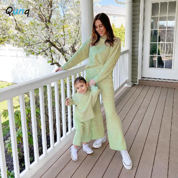family matching outfits qunq spring parent-child outfits fashion rib solid o neck long sleeve pants 2 pieces set mother daughter matching cl, Blue
family matching outfits qunq spring parent-child outfits fashion rib solid o neck long sleeve pants 2 pieces set mother daughter matching cl, Blue