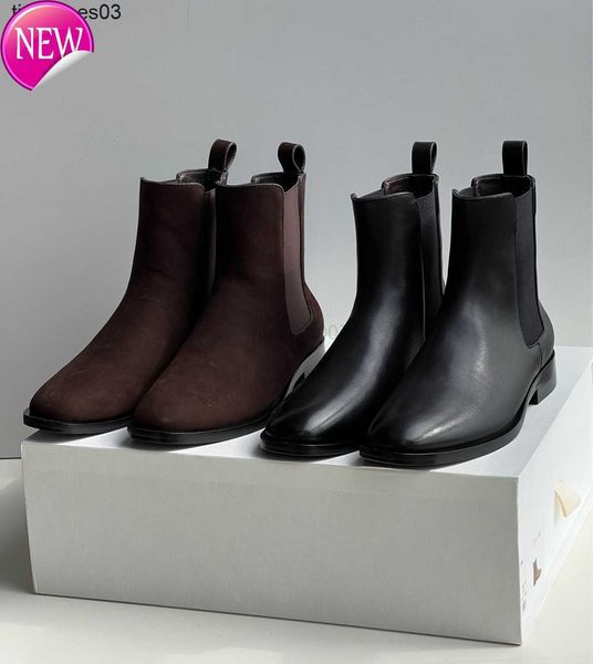 designer the row round head female suede low tube flat bottom leather chelsea short boots female martin low gai boot, Black
designer the row round head female suede low tube flat bottom leather chelsea short boots female martin low gai boot, Black