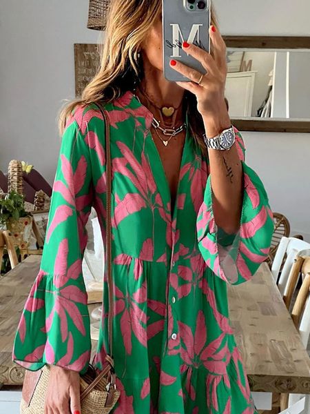 casual dresses women deep v button print loose beach dress fashion flared sleeve pleated midi party dress summer casual street pullover dres, Black;gray
casual dresses women deep v button print loose beach dress fashion flared sleeve pleated midi party dress summer casual street pullover dres, Black;gray