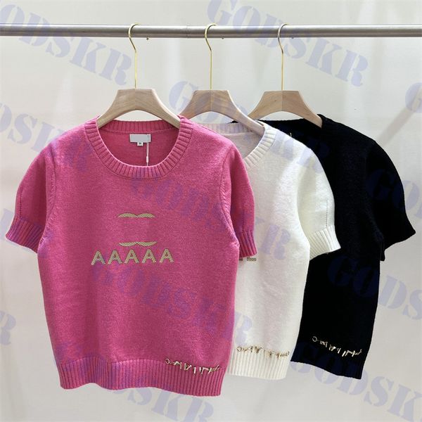 gold print sweater designer womens t shirt round neck short sleeve tees spring summer 2023 letter chain clothes, Black
gold print sweater designer womens t shirt round neck short sleeve tees spring summer 2023 letter chain clothes, Black