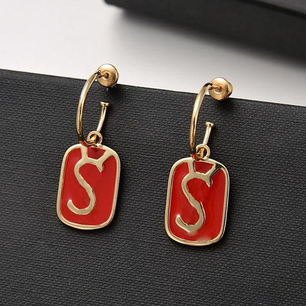 showy red dangle plate charm with gold border women letter geometry eardrop female large arc ear stud, Golden
showy red dangle plate charm with gold border women letter geometry eardrop female large arc ear stud, Golden