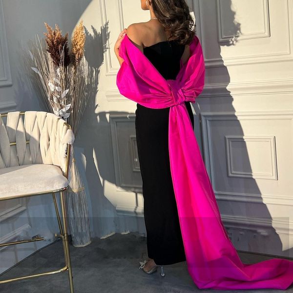 two pieces black fuchsia mermaid evening dress with wrap strapless ankle-length women prom formal gowns robe de soiree 2023 vestidos feast, Black;red
two pieces black fuchsia mermaid evening dress with wrap strapless ankle-length women prom formal gowns robe de soiree 2023 vestidos feast, Black;red