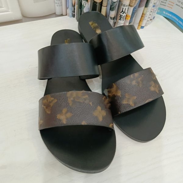 2023 vintage monograms sandals slippers slip on flat mule double strap designer slides 36-42 women girls waterfront real leather rubber sole, Black
2023 vintage monograms sandals slippers slip on flat mule double strap designer slides 36-42 women girls waterfront real leather rubber sole, Black